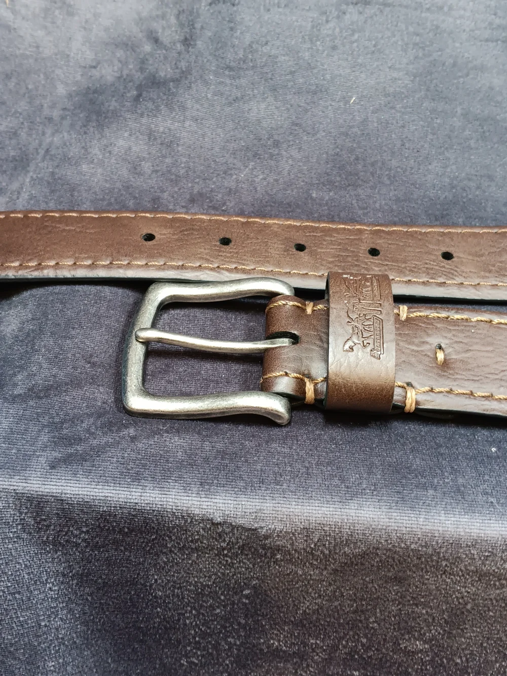 Levi's Brown Leather Belt with Silver Tone Buckle